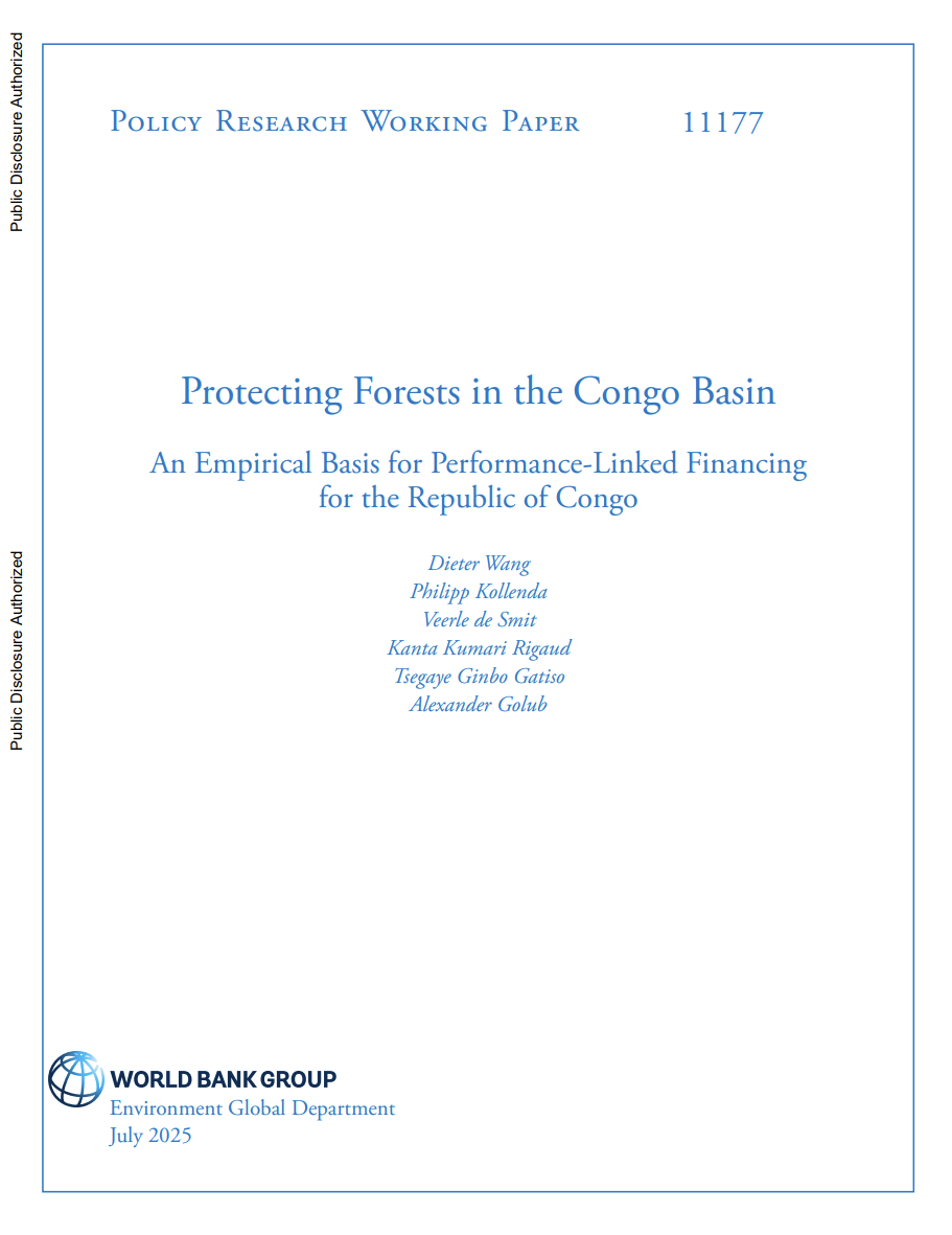 Cover image of report for: Protecting Forests in the Congo Basin : An Empirical Basis for Performance-Linked Financing for the Republic of Congo