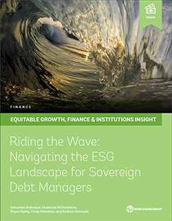 Cover image of report for: Riding the Wave: Navigating the ESG Landscape for Sovereign Debt Managers